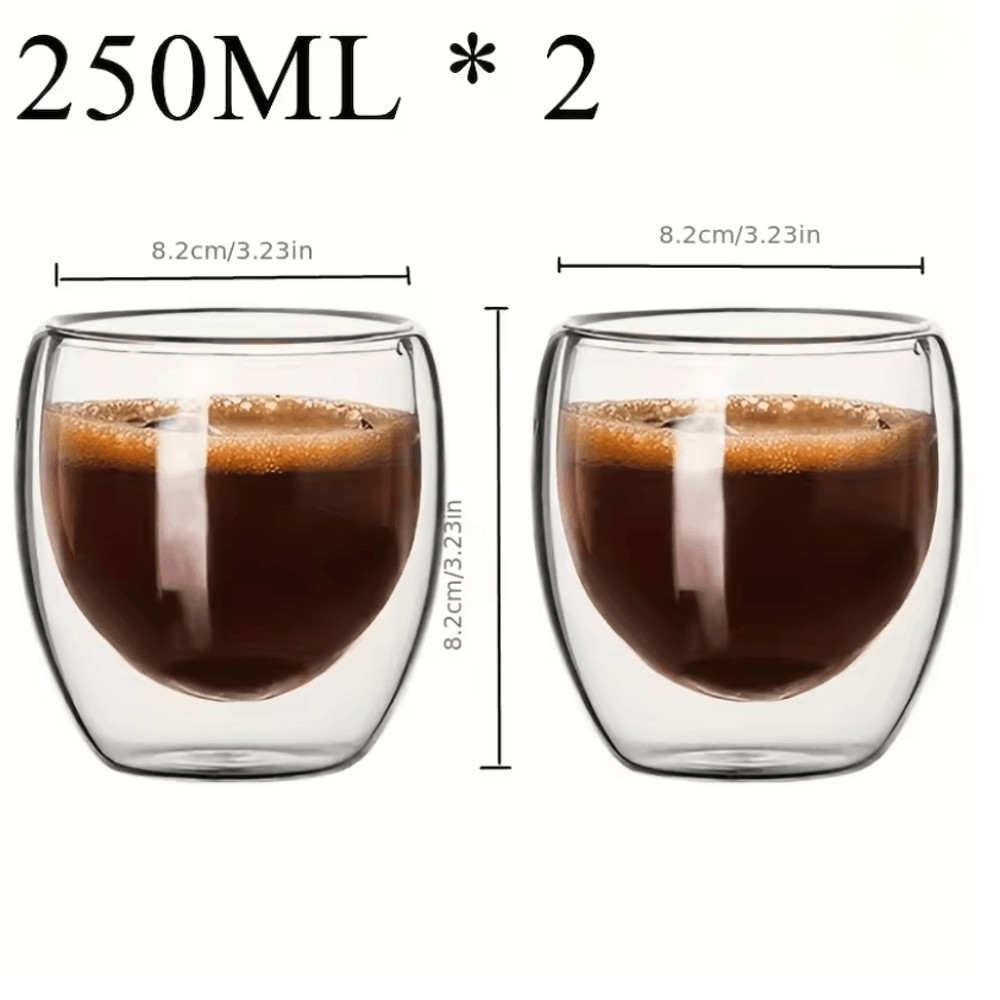 Double Wall Glass Cup Set Insulated Espresso And Whisky Mugs For Hot And Cold Drinks 4