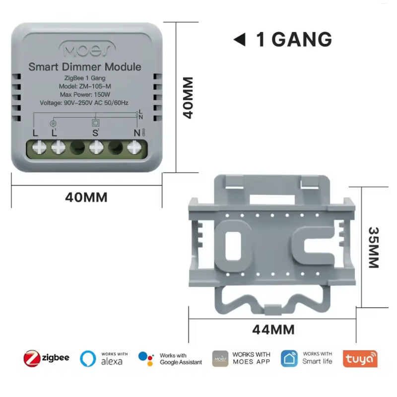 MOES Tuya Smart WiFi Zigbee Switch Dimmer Module For DIY Light Control 8