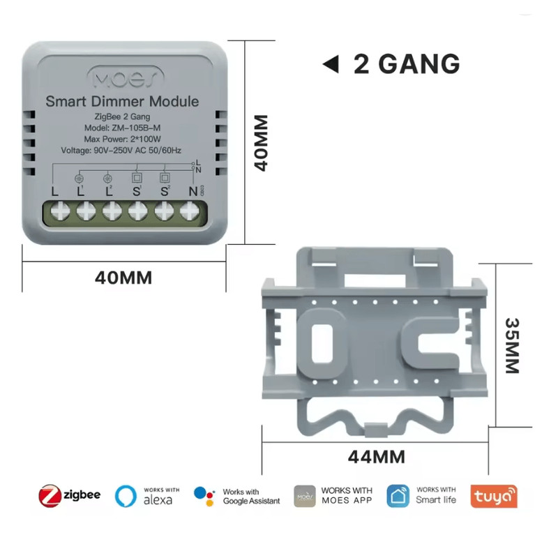 MOES Tuya Smart WiFi Zigbee Switch Dimmer Module For DIY Light Control 9