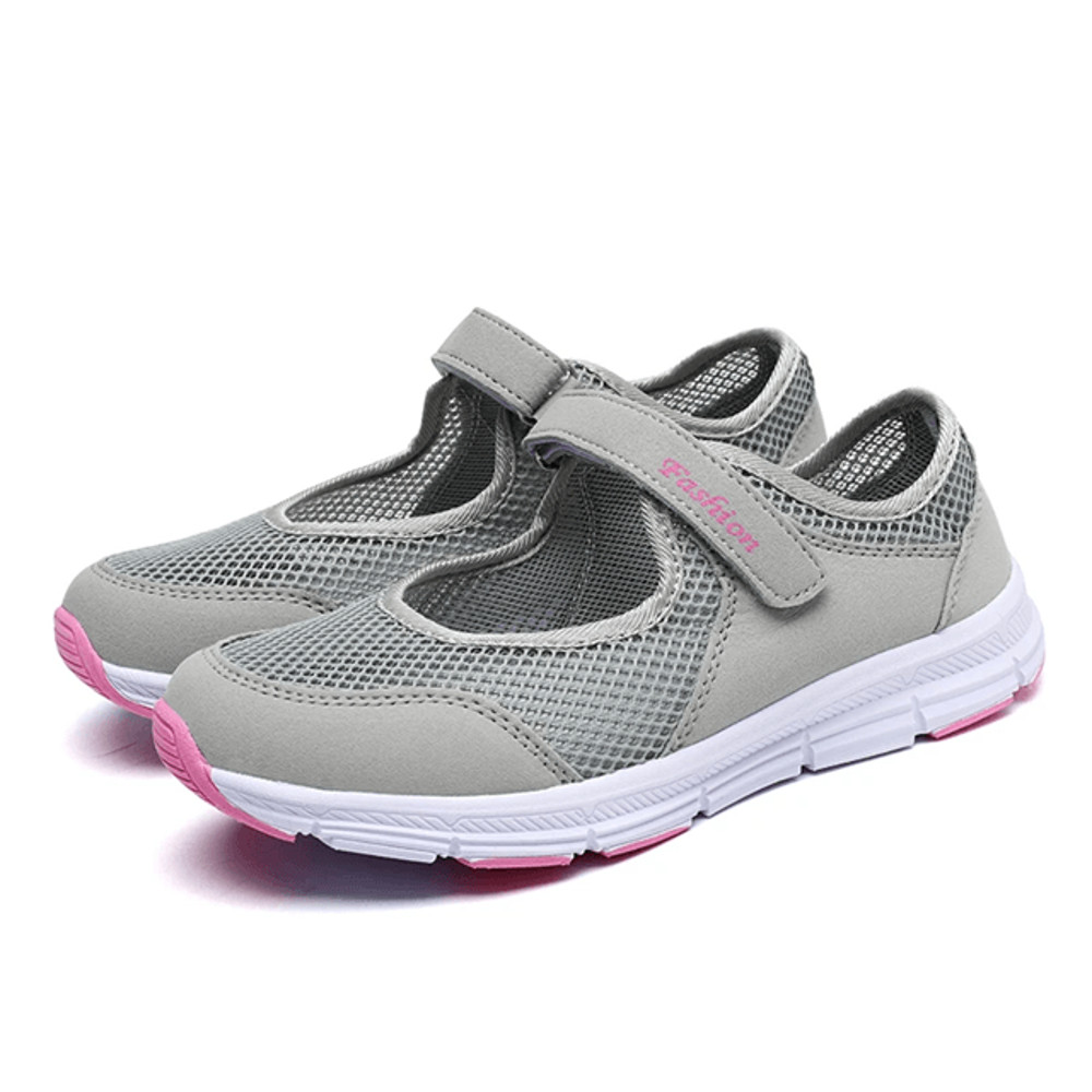 Breathable Mesh Walking Sneakers For Women  Lightweight White Casual Work Shoes 6