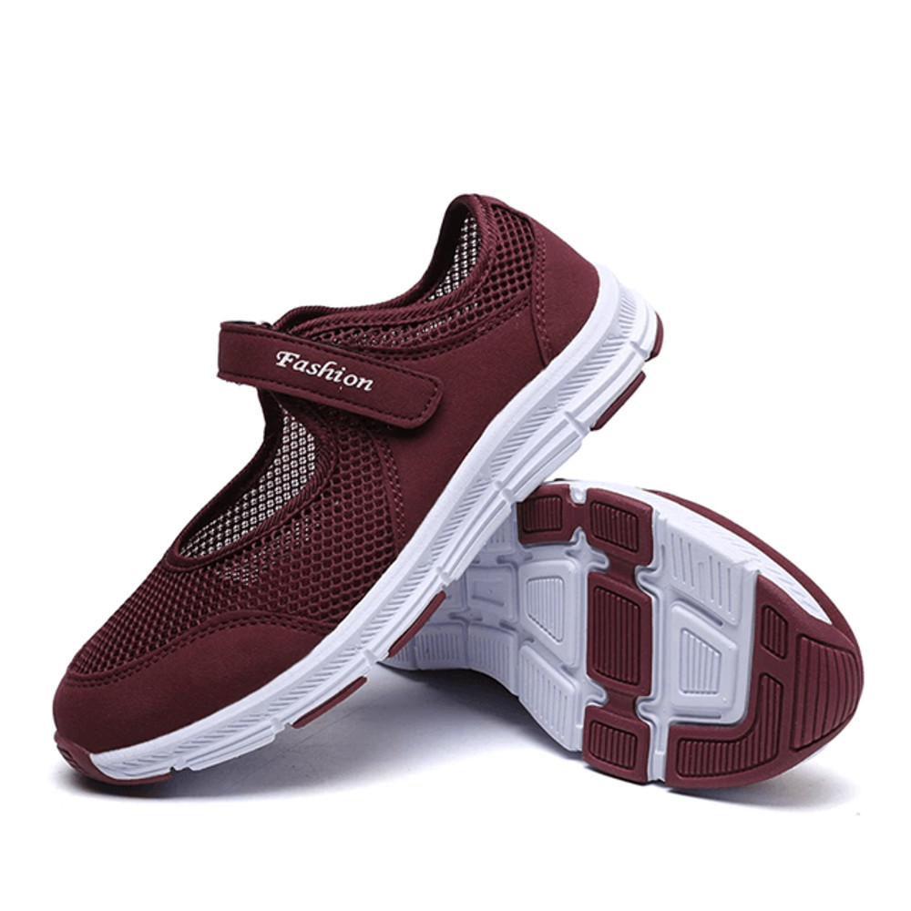 Breathable Mesh Walking Sneakers For Women  Lightweight White Casual Work Shoes 7