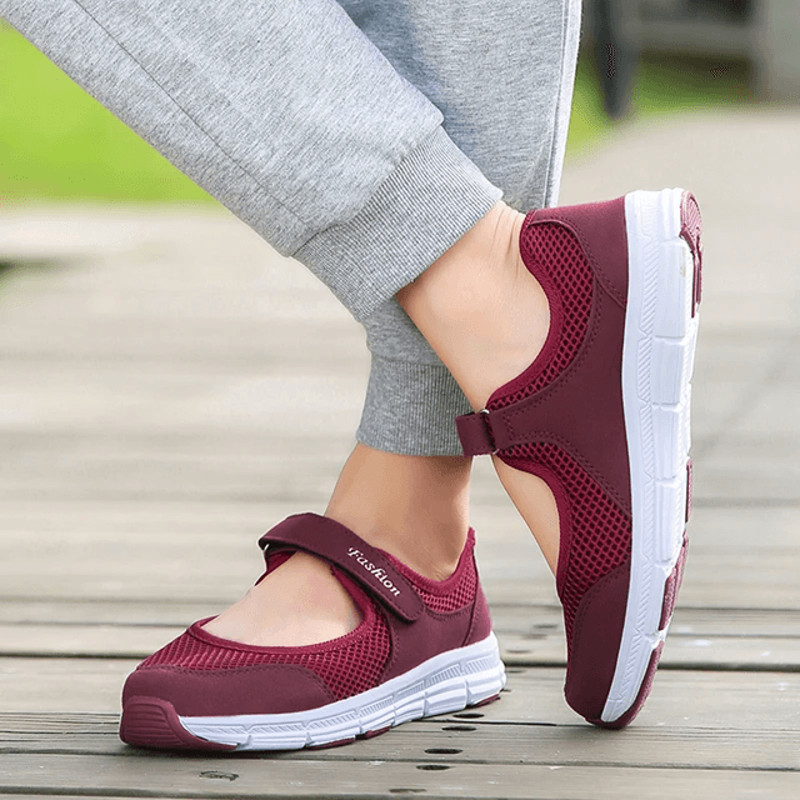 Breathable Mesh Walking Sneakers For Women  Lightweight White Casual Work Shoes 2