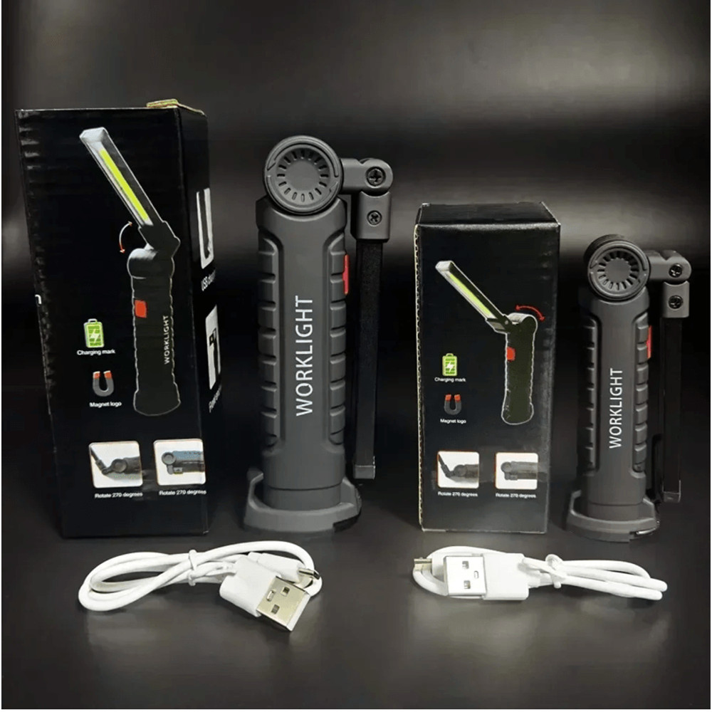 COB LED Work Light With USB Rechargeable Power Bank And Magnetic Hook For Outdoor And Emergency Use 0