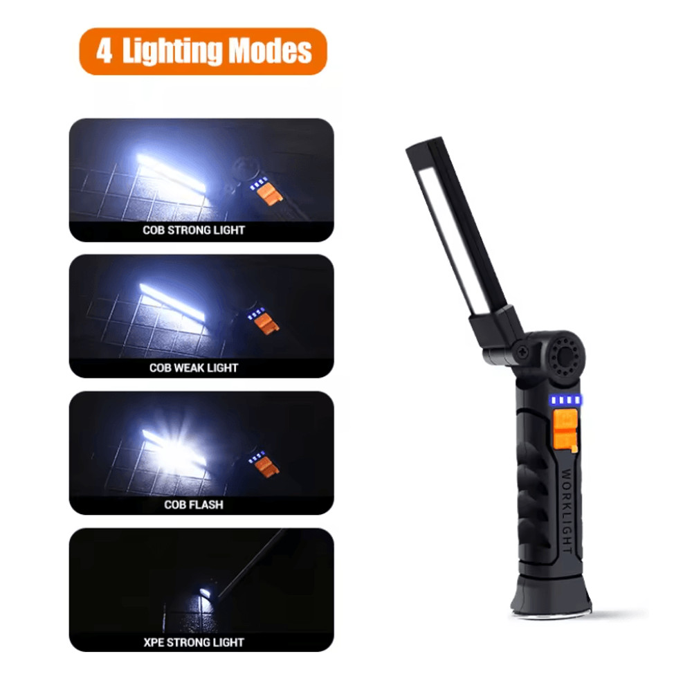 COB LED Work Light With USB Rechargeable Power Bank And Magnetic Hook For Outdoor And Emergency Use 6