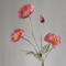Elegant 4Head Faux Poppy Bouquet Realistic Silk Artificial Flowers For Home Event Decor 12