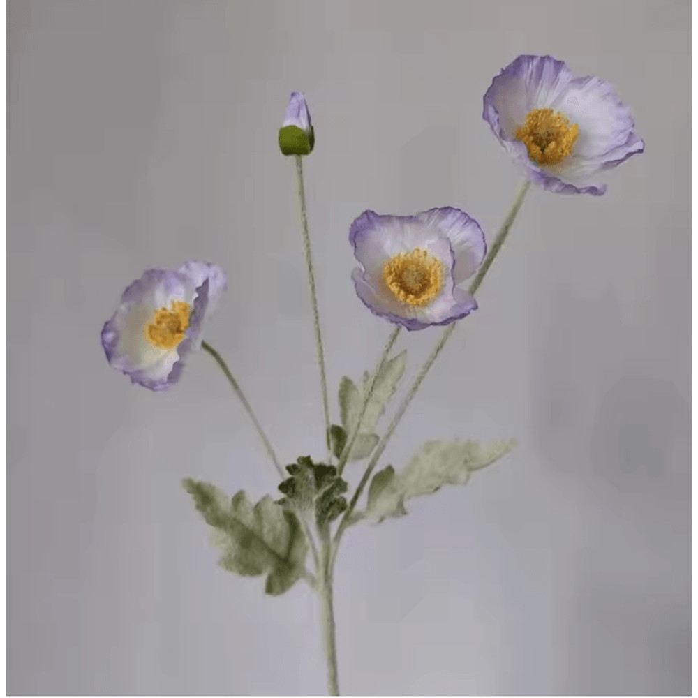 Elegant 4Head Faux Poppy Bouquet Realistic Silk Artificial Flowers For Home Event Decor 14