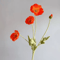 Elegant 4Head Faux Poppy Bouquet Realistic Silk Artificial Flowers For Home Event Decor 17