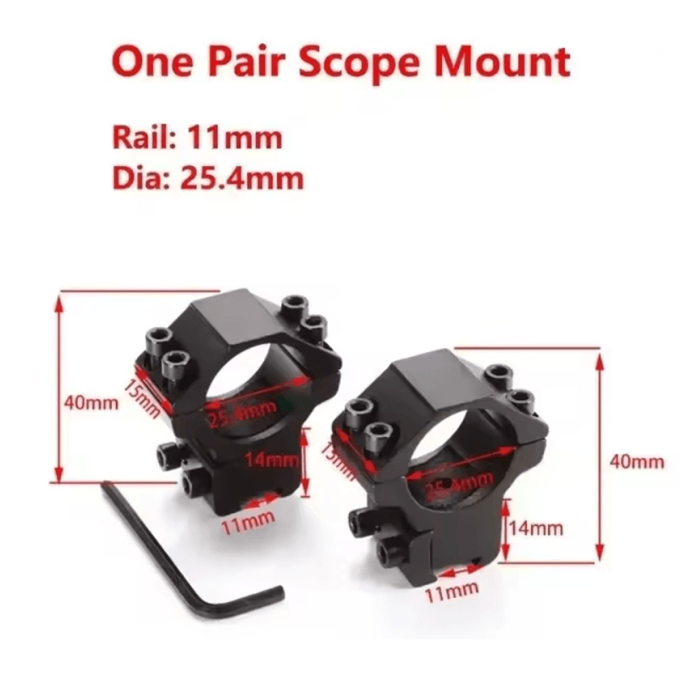 2PCS Tactical Scope Mount Rings  254mm30mm For 11mm  20mm Rails 2