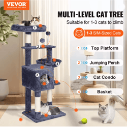 multi level cat tree tower with hammock and condo for indoor cats