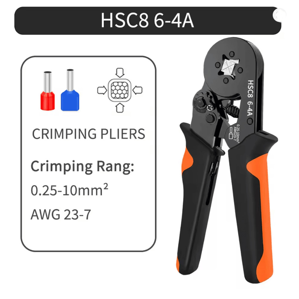 Hexagonal SelfAdjustable Ratchet Ferrule Crimping Tool Kit 237AWG 02510mm Crimper Kit With Ferrule  1