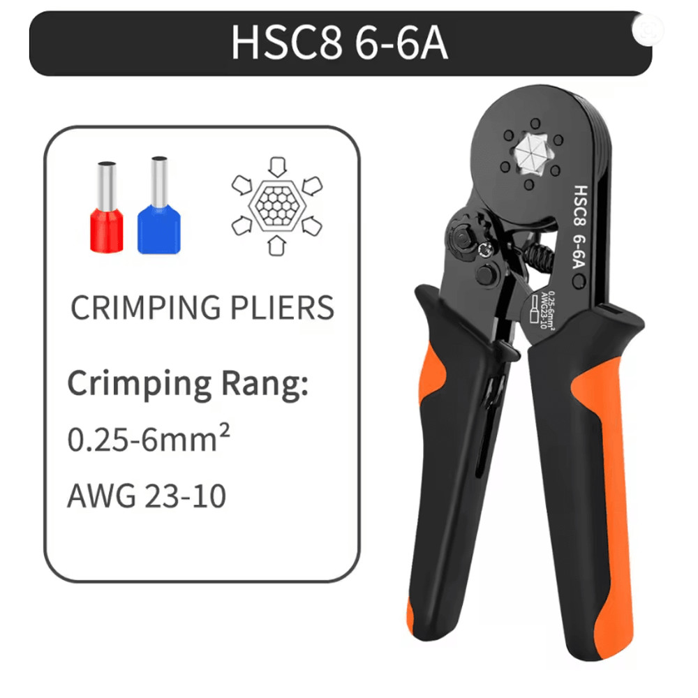 Hexagonal SelfAdjustable Ratchet Ferrule Crimping Tool Kit 237AWG 02510mm Crimper Kit With Ferrule  2