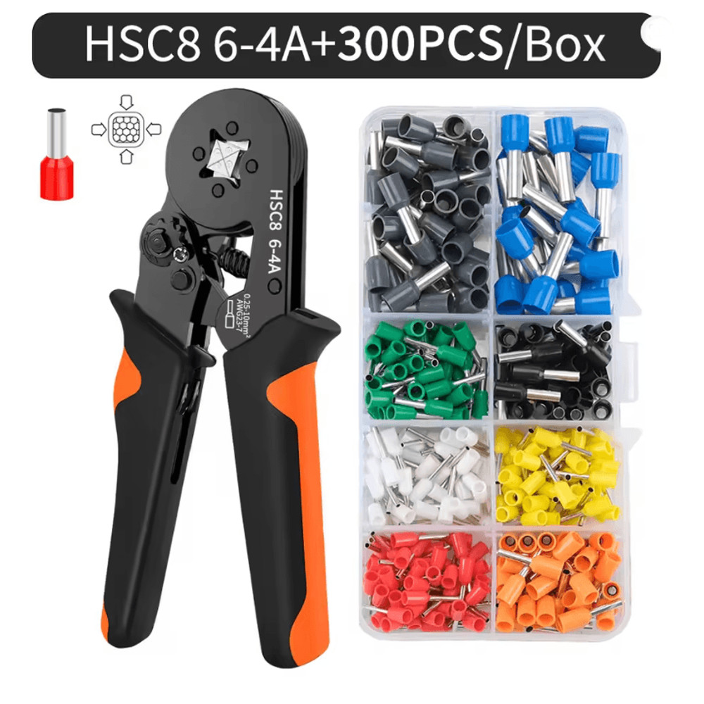 Hexagonal SelfAdjustable Ratchet Ferrule Crimping Tool Kit 237AWG 02510mm Crimper Kit With Ferrule  3