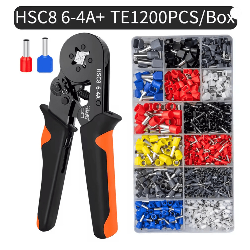 Hexagonal SelfAdjustable Ratchet Ferrule Crimping Tool Kit 237AWG 02510mm Crimper Kit With Ferrule  6