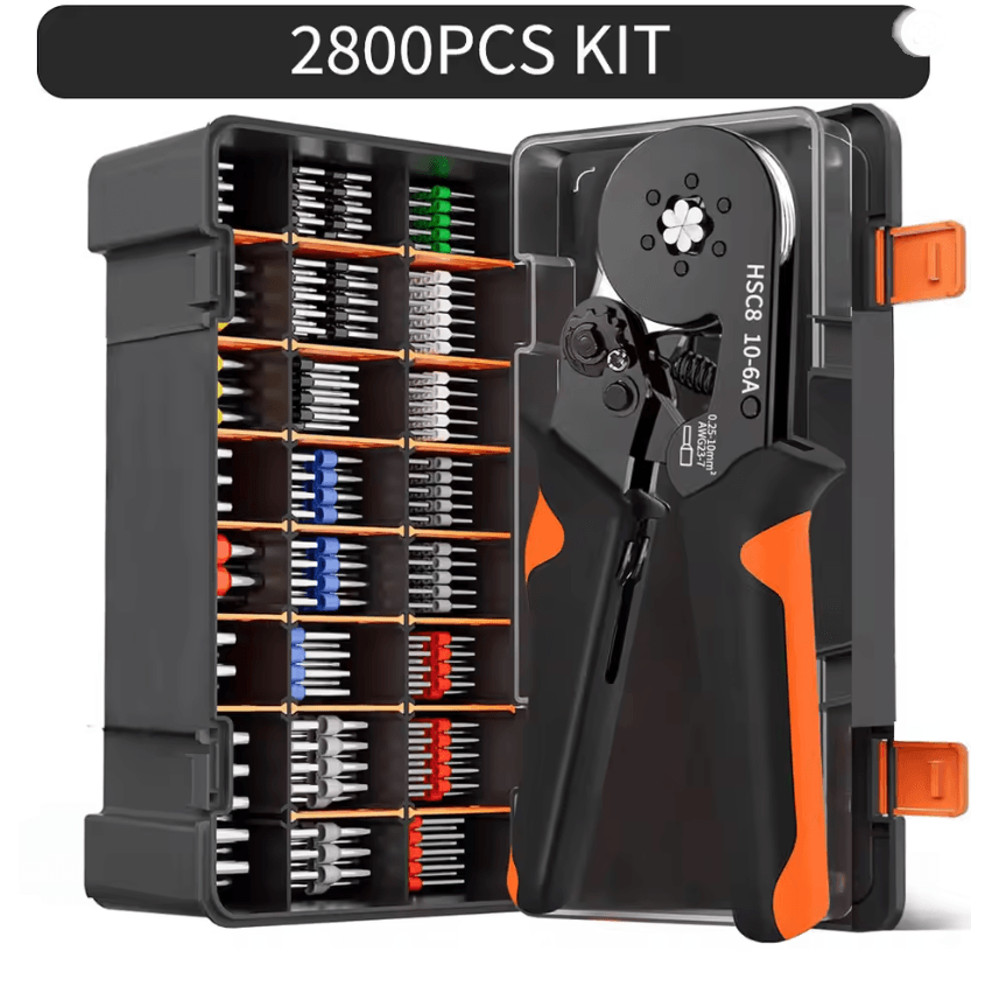 Hexagonal SelfAdjustable Ratchet Ferrule Crimping Tool Kit 237AWG 02510mm Crimper Kit With Ferrule  10