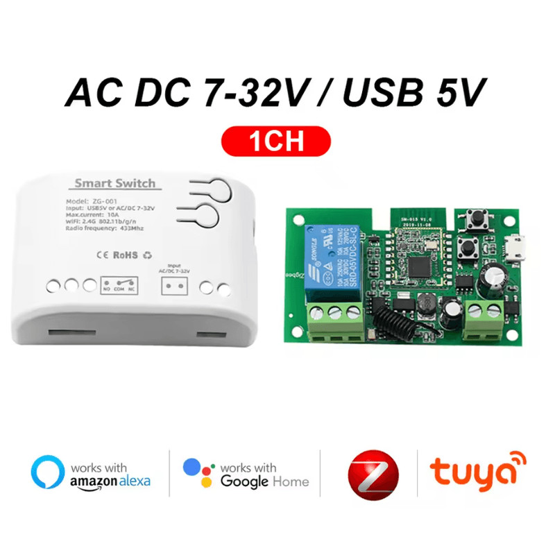 Tuya Zigbee 4Channel Smart Relay Module Dry Contact DIN Rail MultiVoltage 1