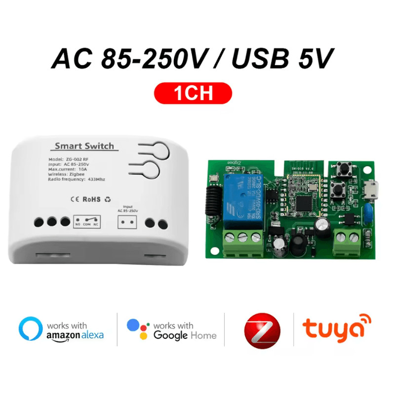 Tuya Zigbee 4Channel Smart Relay Module Dry Contact DIN Rail MultiVoltage 2