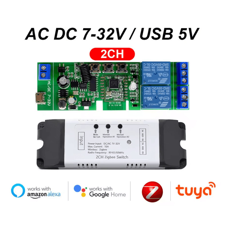 Tuya Zigbee 4Channel Smart Relay Module Dry Contact DIN Rail MultiVoltage 3