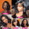 Brazilian Body Wave Short Bob Wig 13x4 Lace Front Human Hair Wig 200 Density 3