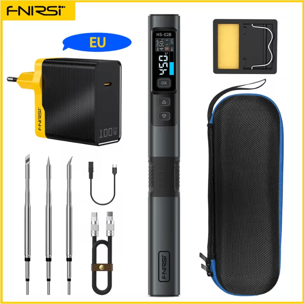 FNIRSI HS02 Smart Soldering Iron 100W With Adjustable Temperature And PD QC Fast Charging 9