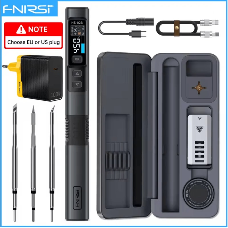 FNIRSI HS02 Smart Soldering Iron 100W With Adjustable Temperature And PD QC Fast Charging 11