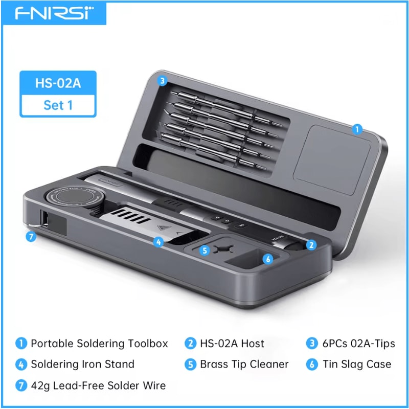 FNIRSI HS02 Smart Soldering Iron 100W With Adjustable Temperature And PD QC Fast Charging 7