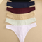 6 Pack Womens Cotton Thongs Ribbed Low Rise G String Bikini Underwear Set 2