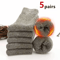 Warm Wool Blend Winter Socks 5 Pair Set For Men And Women Thermal Thick Cozy Fit 5
