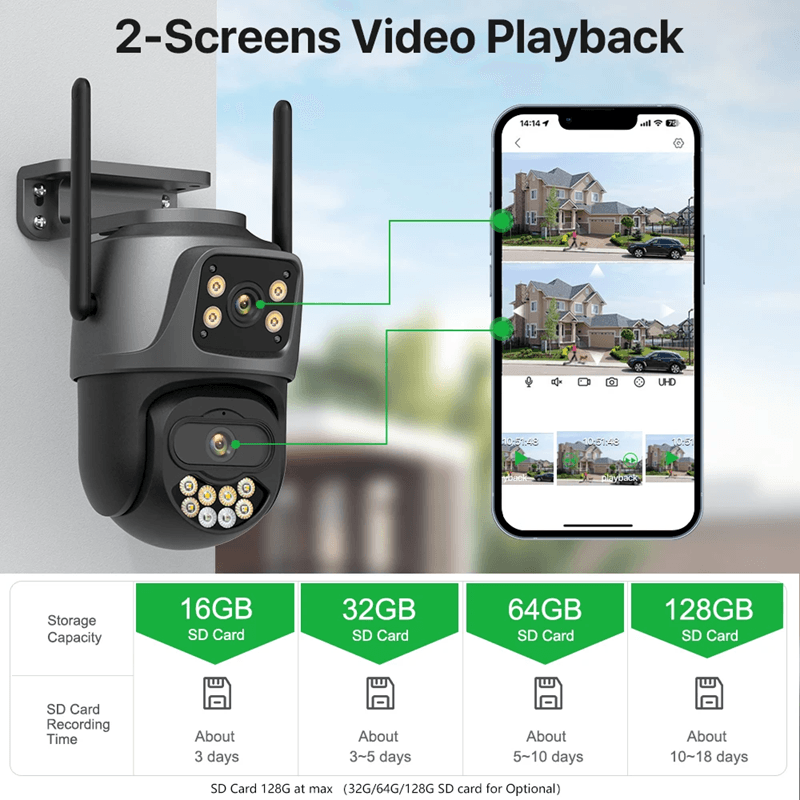 4K 8MP Dual Lens Outdoor WiFi PTZ Security Camera With Auto Tracking And Night Vision 5