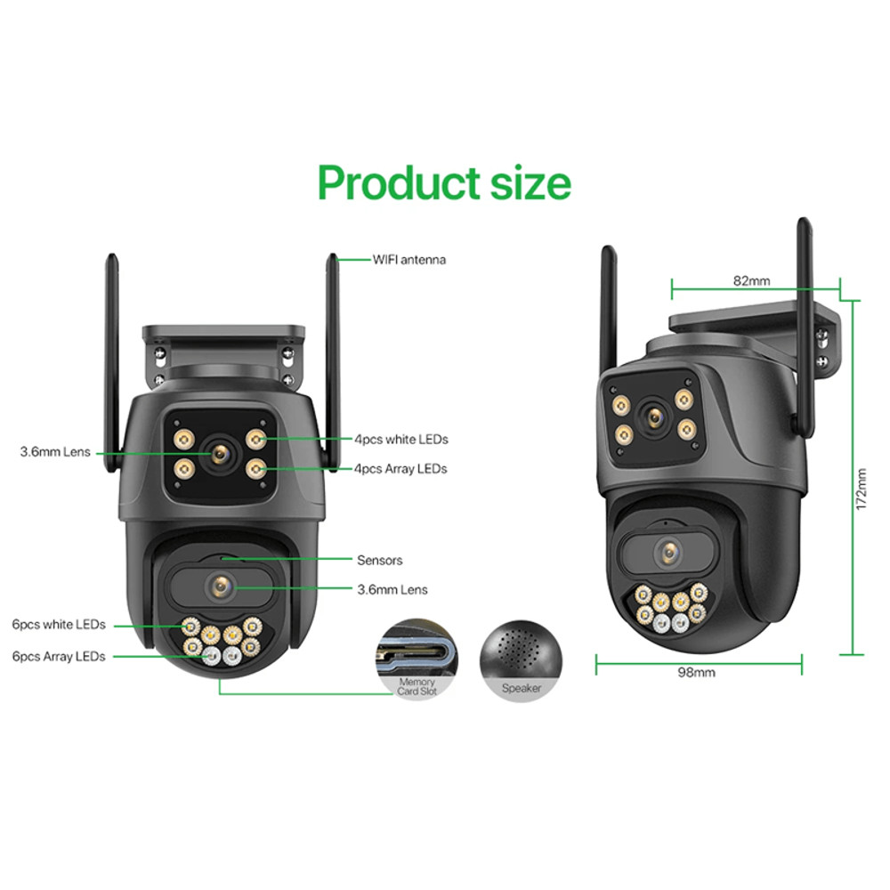 4K 8MP Dual Lens Outdoor WiFi PTZ Security Camera With Auto Tracking And Night Vision 7