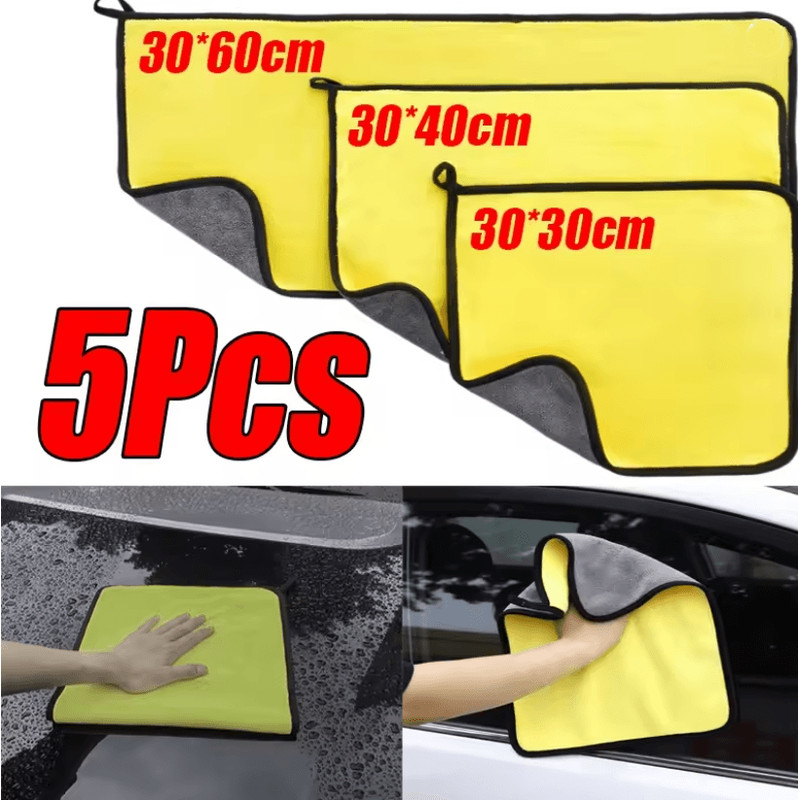 Ultra Absorbent Microfiber Car Wash Towel Set Lint Free Auto Detailing Cloths 0