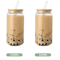 Glass Straw Cup With Wooden Lid HeatResistant Transparent Tumbler For Hot And Cold Beverages 4