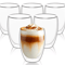 6Piece Double Wall Insulated Glass Cup Set 80ml To 450ml HeatResistant Borosilicate Glass Mugs For 0