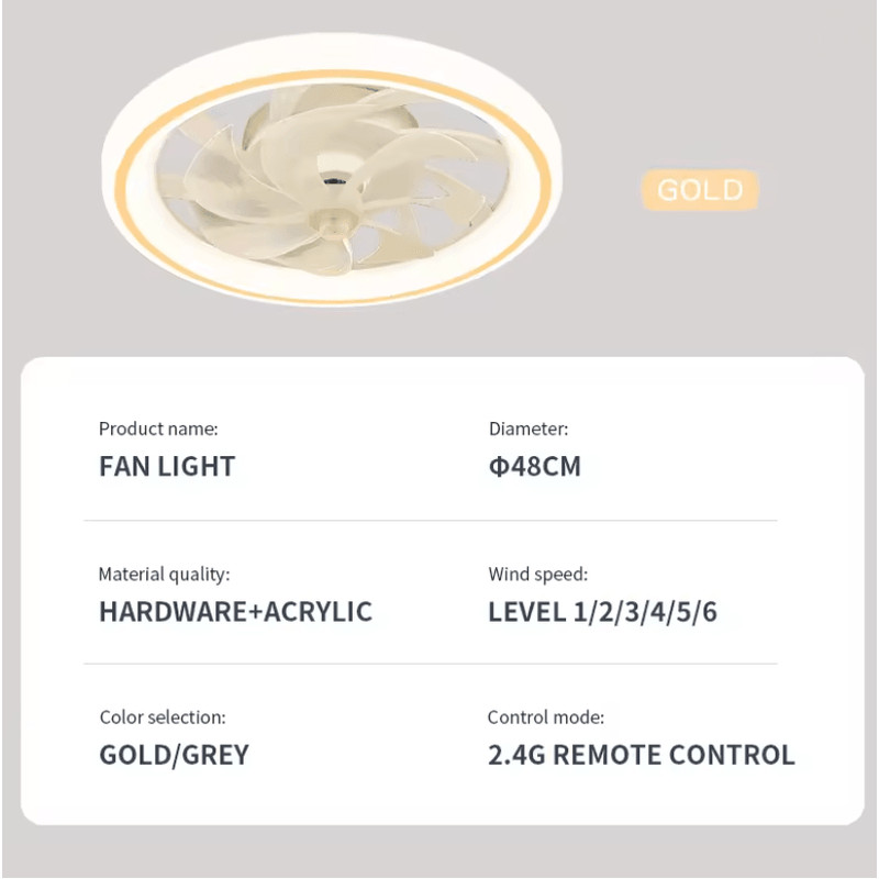 Modern LED Ceiling Fan With Remote Control For Living Room And Bedroom 4