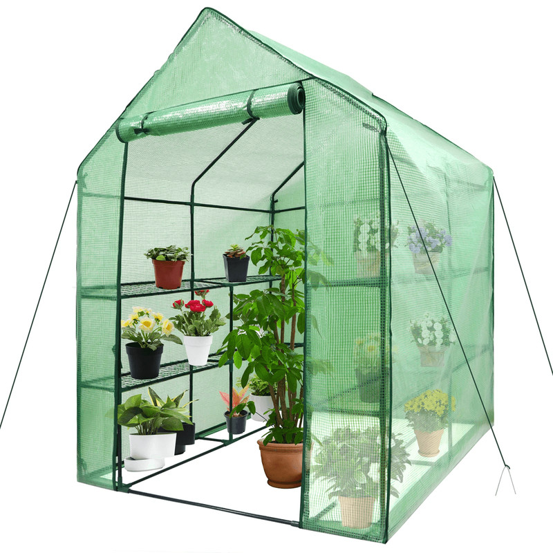Walk In Greenhouse With 8 Shelves For Outdoor Gardening And Plant Protection 8