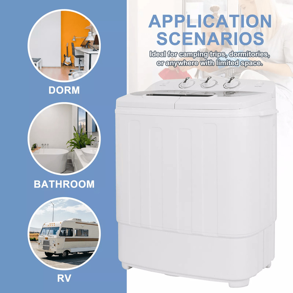 Compact Twin Tub Washing Machine With Spin Dryer Portable Laundry Solution For Apartments And RVs 2