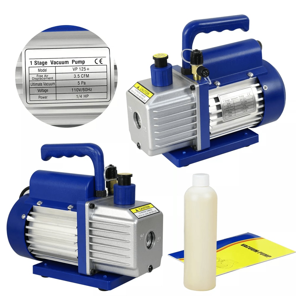 35 CFM Rotary Vane Vacuum Pump 1 By 4 HP For HVAC AC Refrigerant R410a And R134a Systems 7