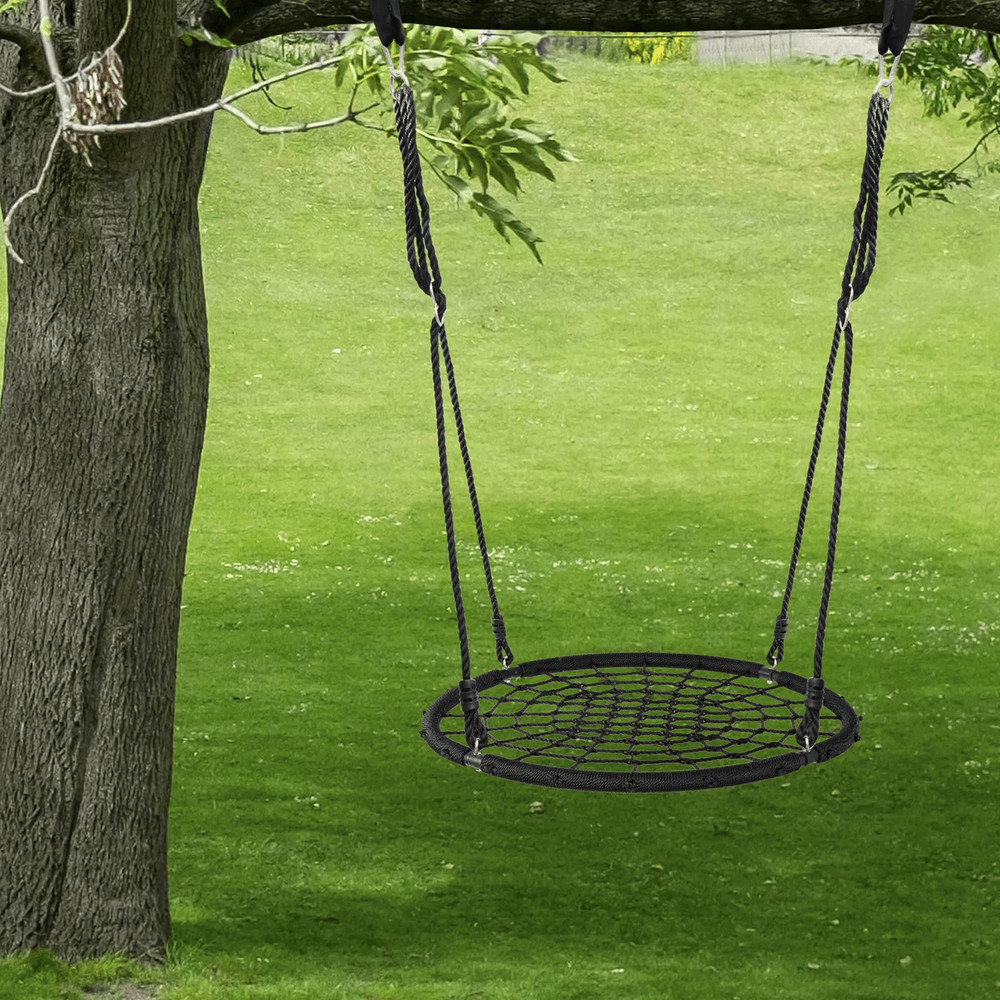 40 Inch Spider Web Tree Swing With Nylon Rope Outdoor Swing For Kids And Adults Up To 600 Pounds 4