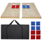Foldable Wooden Cornhole Board Game Set With Bean Bags And Carrying Case For Backyard Fun 0