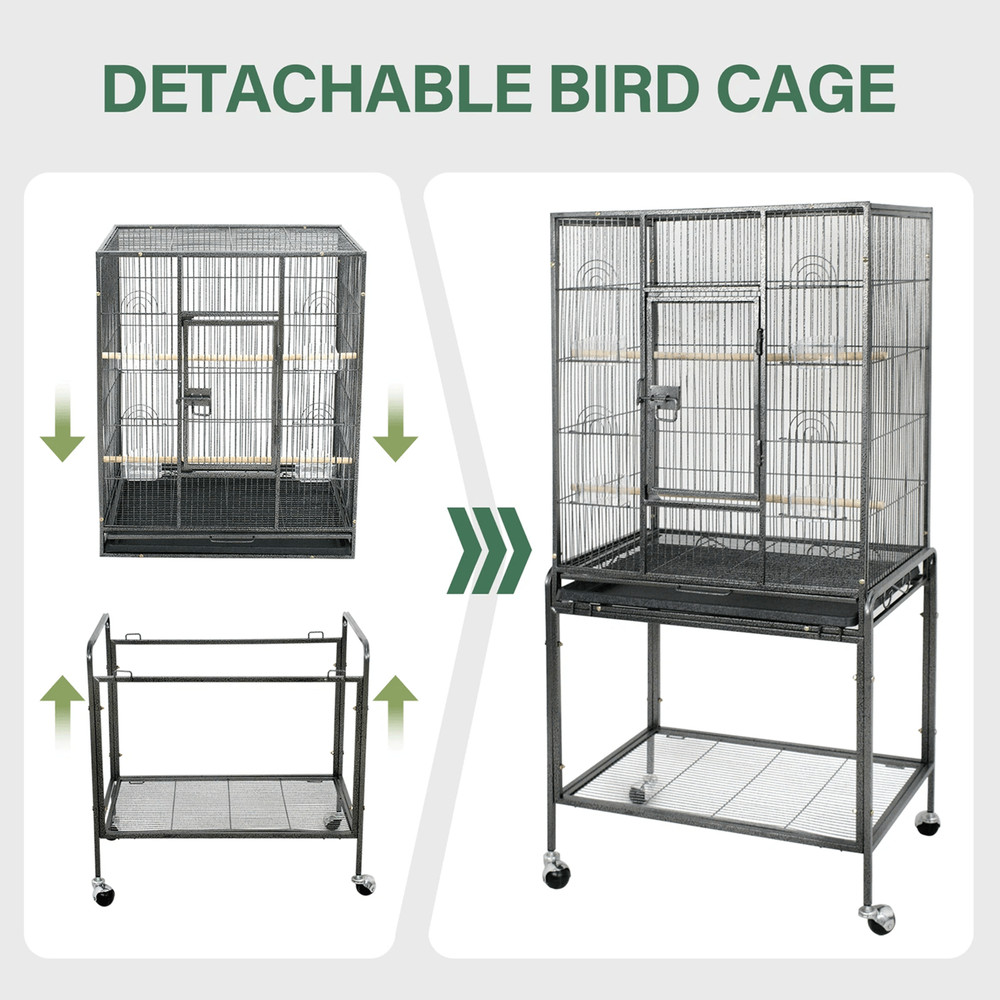 53 Inch Extra Large Bird Cage With Locking Door For Macaws Parrots Cockatoos And Finches 1