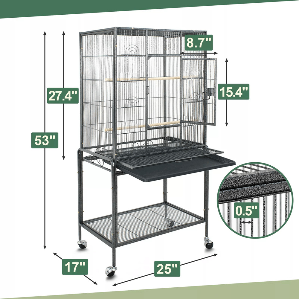 53 Inch Extra Large Bird Cage With Locking Door For Macaws Parrots Cockatoos And Finches 2