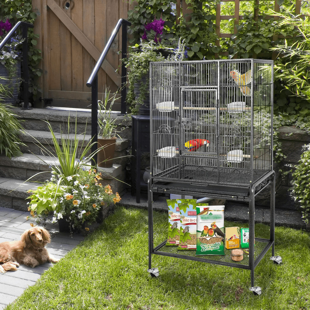 53 Inch Extra Large Bird Cage With Locking Door For Macaws Parrots Cockatoos And Finches 7