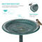 28 Inch Vintage Garden Bird Bath With Decorative Pedestal For Outdoor Yard Or Patio 1