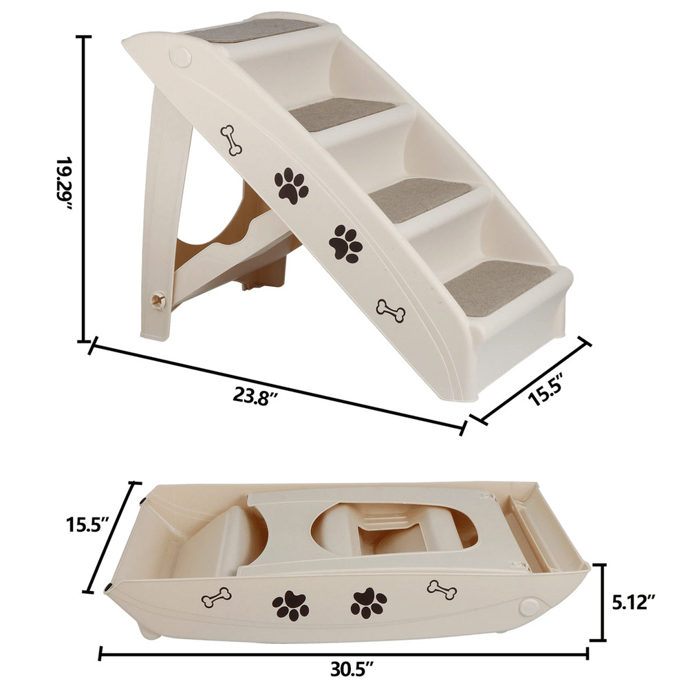 Foldable Lightweight Dog Stairs With Anti Slip Rubber Feet For Beds And Couches Up To 100 Pounds 1
