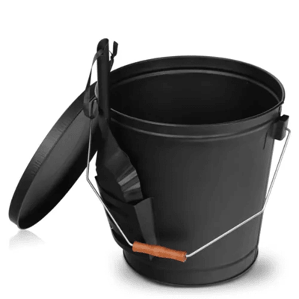 5 Gallon Fireplace Ash Bucket With Lid And Shovel For HeatResistant Storage And Clean Up 0