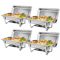 4 Pack Full Size Stainless Steel Chafing Dishes With Lids And Fuel Holders For Buffet Catering 1