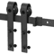 66 FT Sliding Barn Door Hardware Kit Black Steel Track For Interior Wood Doors 1