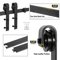 66 FT Sliding Barn Door Hardware Kit Black Steel Track For Interior Wood Doors 3