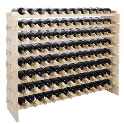 96 bottle wooden wine rack with 8 tier display shelves for home or kitchen storage