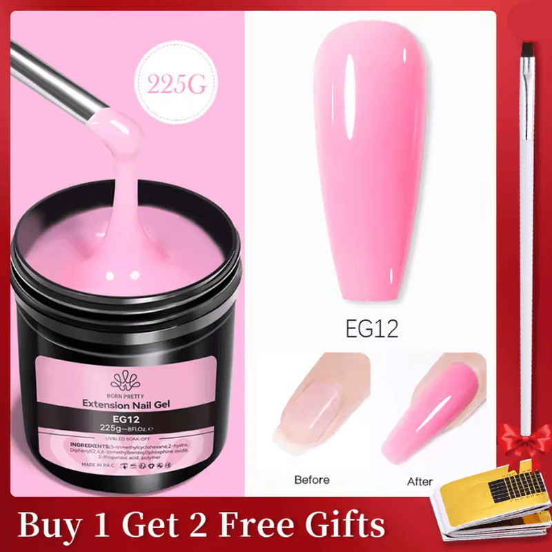 BORN PRETTY 10 In 1 Glue Gel Nail Polish With Rubber Base And Super Bright Top Coat 24