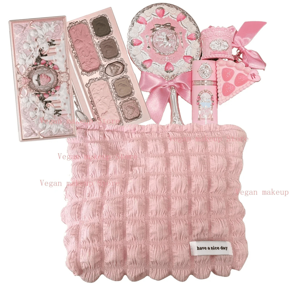 Flower Knows Strawberry Cupid Makeup Kit With Face Palette Blush Eyeshadow Lip Cream And Solid Perf 3